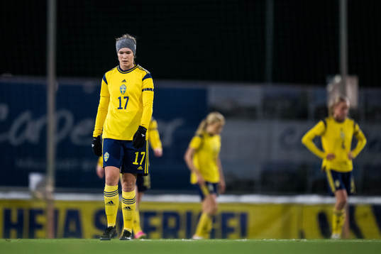 Erica Persson Welin of Sweden looks dejected