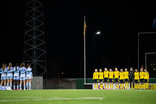The players gather in a silent minute to honor the victims