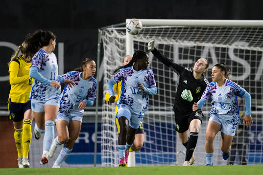 Goalkeeper Julia Cavander of Sweden