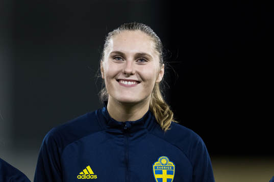 Goalkeeper Julia Cavander of Sweden at line up