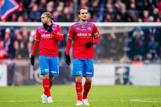 Helsingborgs Charlie Weberg och Adam Hellborg deppar