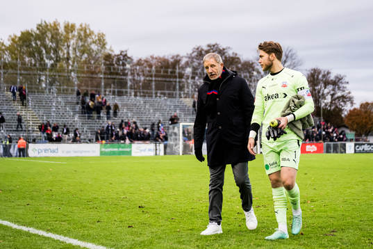 Helsingborgs tränare Stuart Baxter och målvakt Kalle