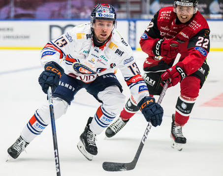 Växjö Lakers HCs Dylan McLaughlin och IF Malmö Redhawks