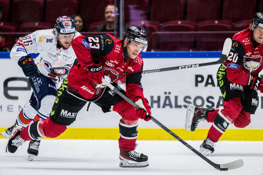 Växjö Lakers HCs Joachim Blichfeld och IF Malmö Redhawks