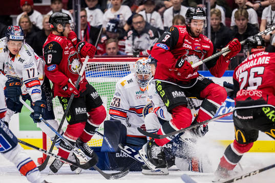 IF Malmö Redhawks Johan Olofsson och Alan Quine och