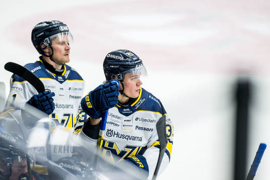 HV71s Simon Önerud och Måns Lindbäck deppar