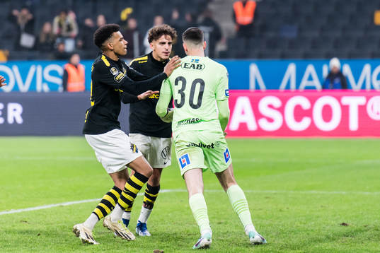 AIKs Rui Modesto och Taha Ayari i bråk med Halmstads