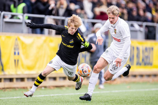 AIKs Sixten Gustafsson och Brommapojkarnas Jacob Ringqvist