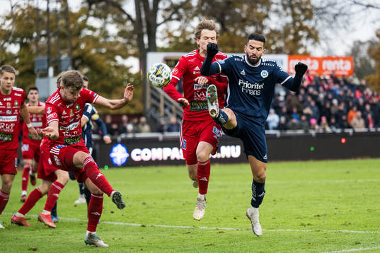 Skövde AIKs Gustav Broman och Lukas Rhöse och Utsiktens