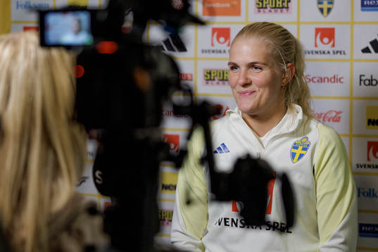 Goalkeeper Emma Holmgren of the Swedish women's national