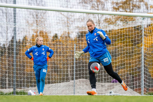 Goalkeeper Aurora Mikalsen of the Norwegian women's