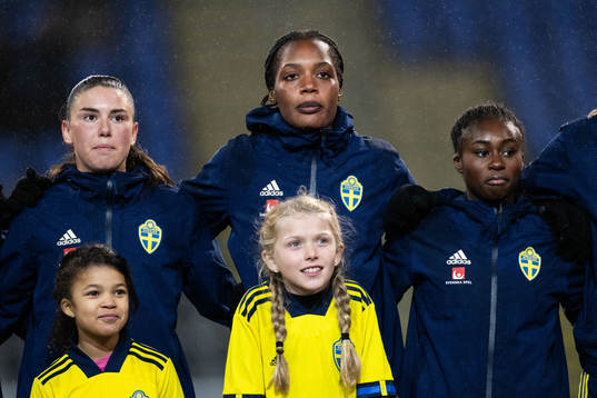 Emilia Pelgander, Evelyn Ijeh and Monica Jusu Bah of Sweden