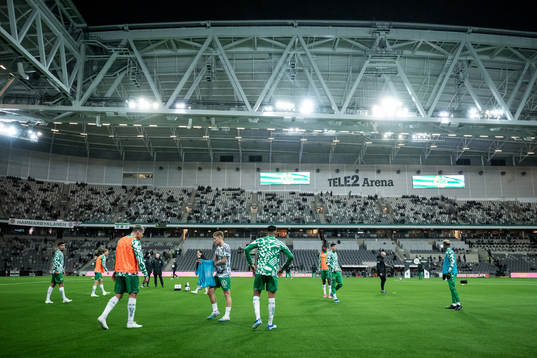 Hammarbys spelare värmer upp