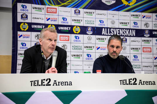 Hammarbys ordförande Mattias Fri och tränare Marti