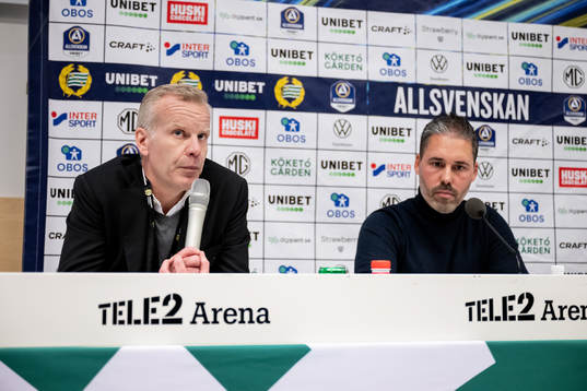 Hammarbys ordförande Mattias Fri och tränare Marti