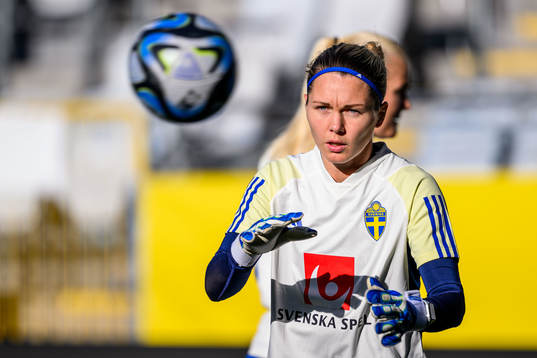Goalkeeper Jennifer Falk of the Swedish women's national