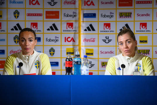 Kosovare Asllani and Linda Sembrant of the Swedish women's