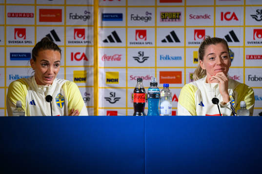 Kosovare Asllani and Linda Sembrant of the Swedish women's
