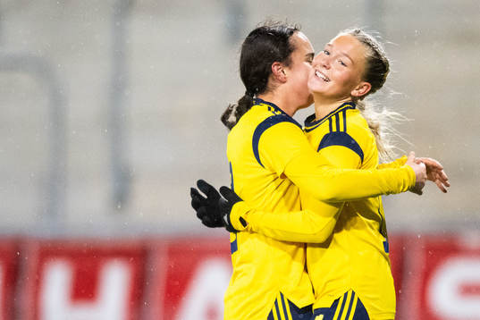 Tilda Sandén of Sweden celebrates
