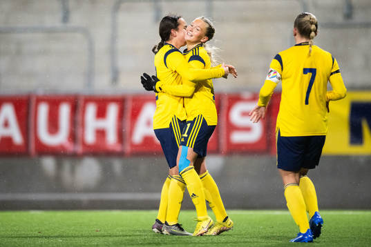 Tilda Sandén of Sweden celebrates