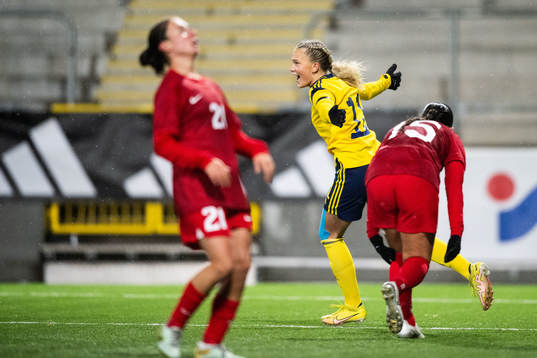 Tilda Sandén of Sweden celebrates