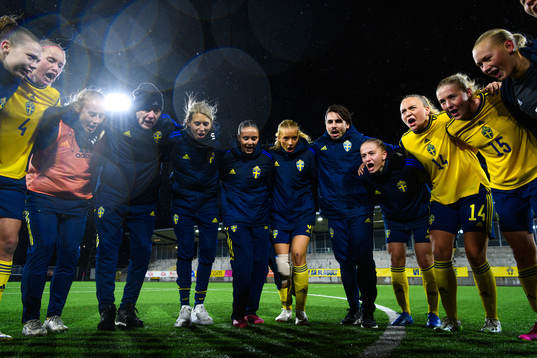 Players of Sweden celebrate
