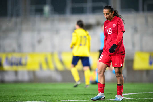 Nihal Sarac of Turkey looks dejected