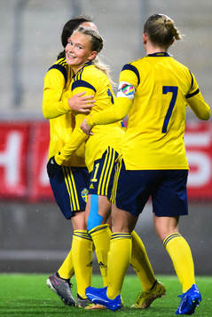 Tilda Sandén of Sweden celebrates