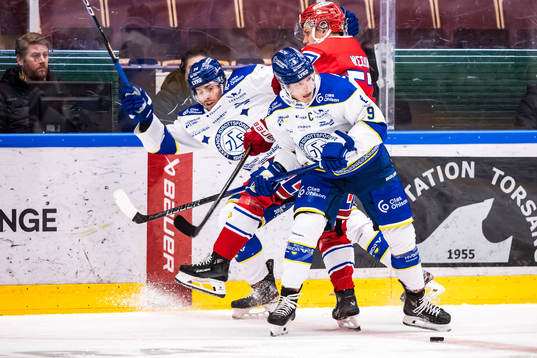 Leksands Peter Cehlarik och Timrås Anton Wedin och