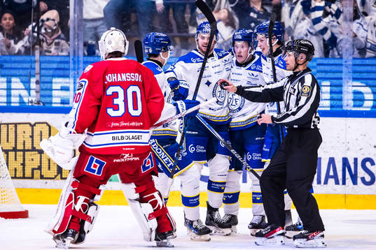 Leksands Matt Caito jublar