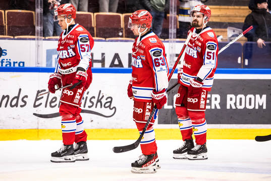 Timrås Elmeri Eronen och Anton Wedin och Anton Lander