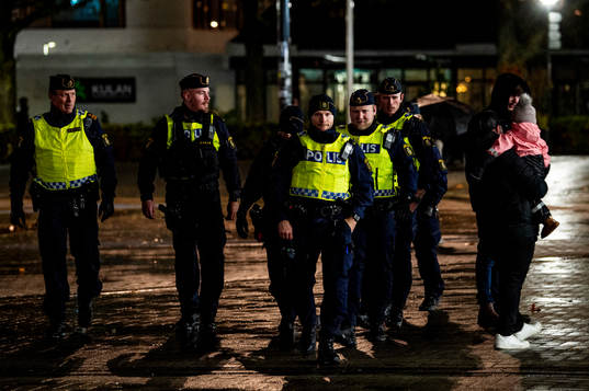 Police officers outside of the arena