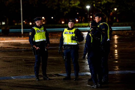 Police officers outside of the arena
