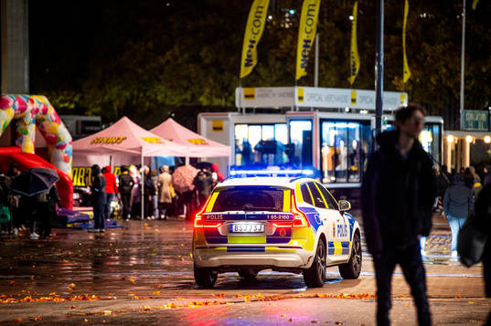 Police car outside of the arena