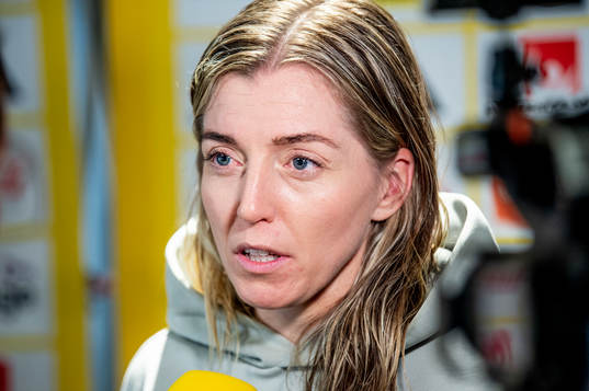 Linda Sembrant of Sweden in mixed zone