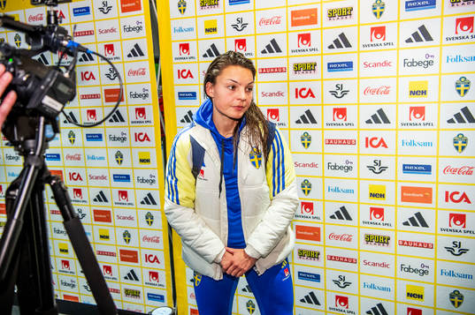 Johanna Rytting Kaneryd of Sweden in mixed zone