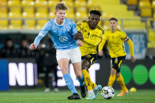Malmö FFs Nils Zätterström och Elfsborgs Jalal Abdullai