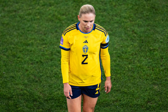 Jonna Andersson of Sweden looks dejected