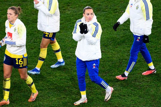 Kosovare Asllani of Sweden looks dejected