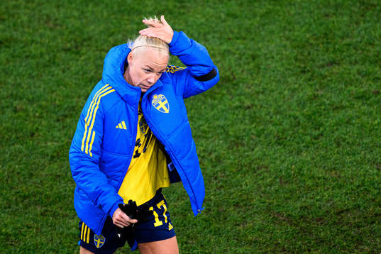 Caroline Seger of Sweden looks dejected