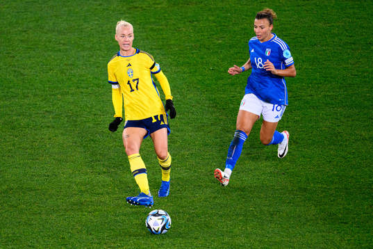 Caroline Seger of Sweden and Arianna Caruso of Italien