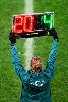 Fourth Official Emeline Rochebiliere with substitution board
