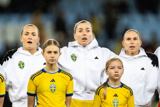 Magdalena Eriksson, Linda Sembrant and Jonna Andersson of
