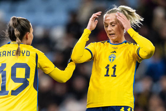 Stina Blackstenius of Sweden looks dejected