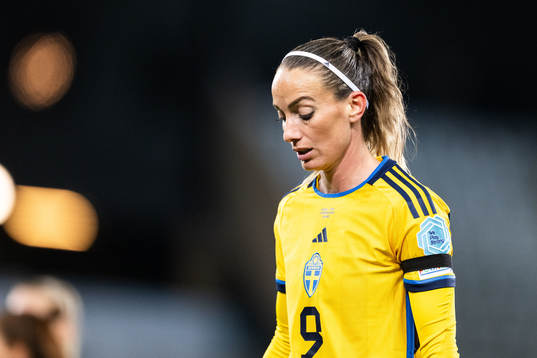 Kosovare Asllani of Sweden looks dejected