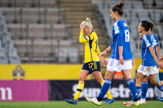 Caroline Seger of Sweden looks dejected