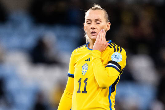 Stina Blackstenius of Sweden looks dejected