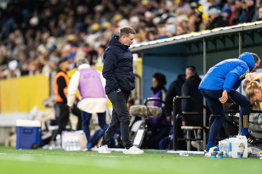 Head coach Peter Gerhardsson of Sweden looks dejected