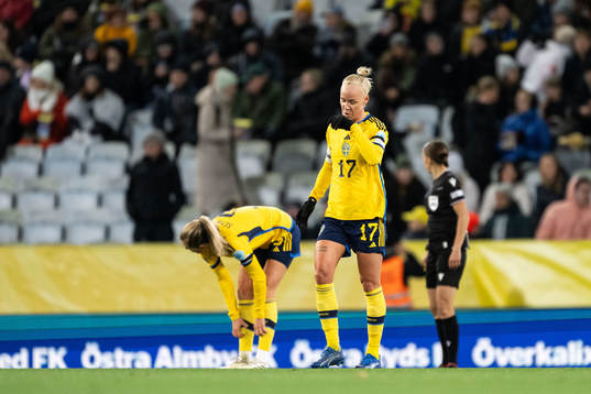 Caroline Seger of Sweden looks dejected