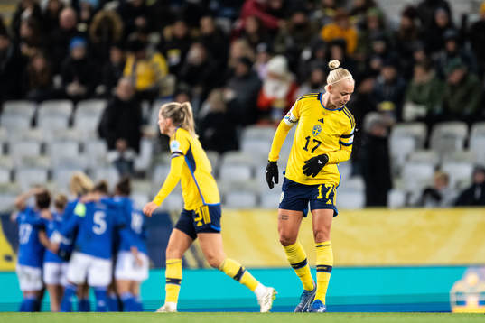 Caroline Seger of Sweden looks dejected